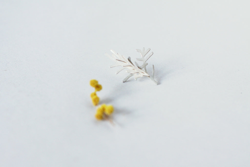 A sterling silver brooch from Plants collection by Makiami, handcrafted in our workshop in Stockholm, Sweden.